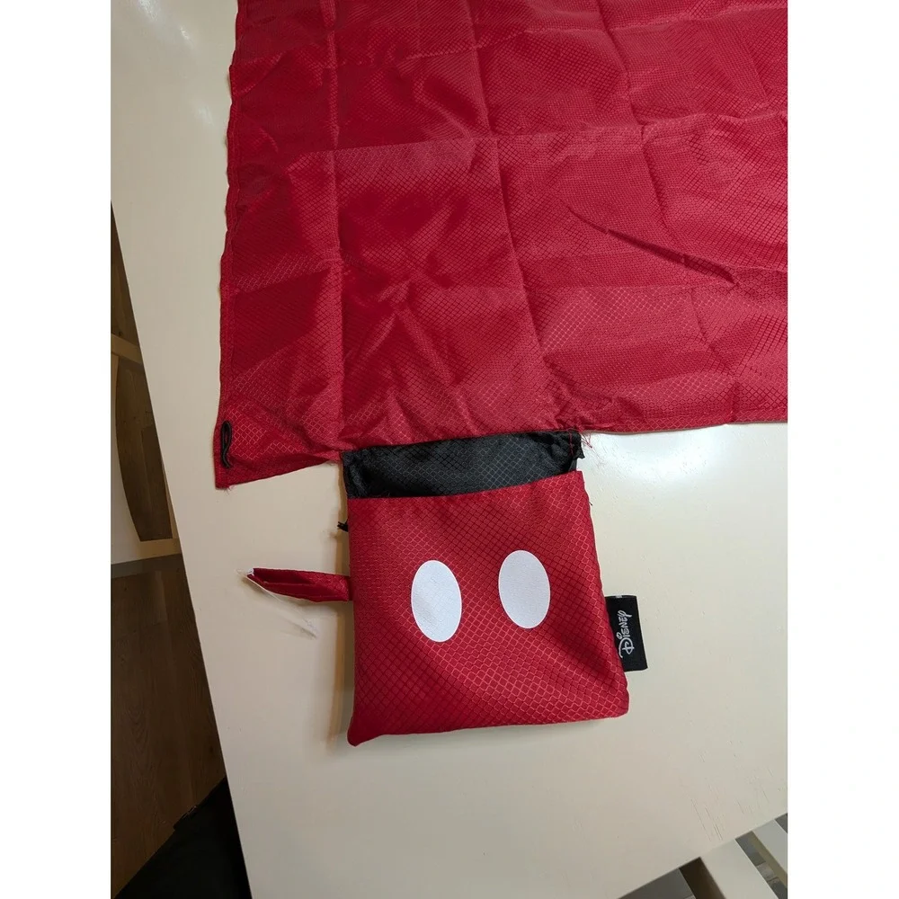 Disney Mickey Mouse Foldable Reusable Beach Picnic‎ Blanket W/ Weights Red Black